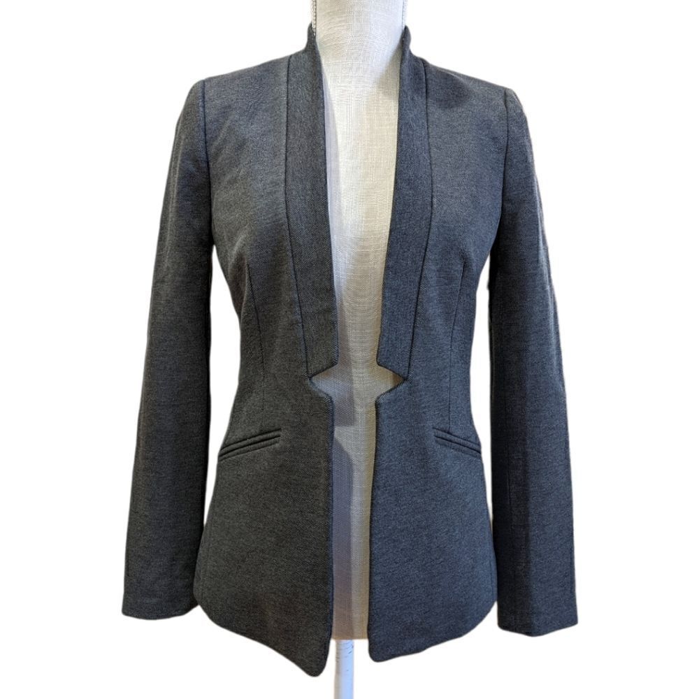 NWT J.Crew 365 Women's Grey Open Blazer Size 0 Style J6142
